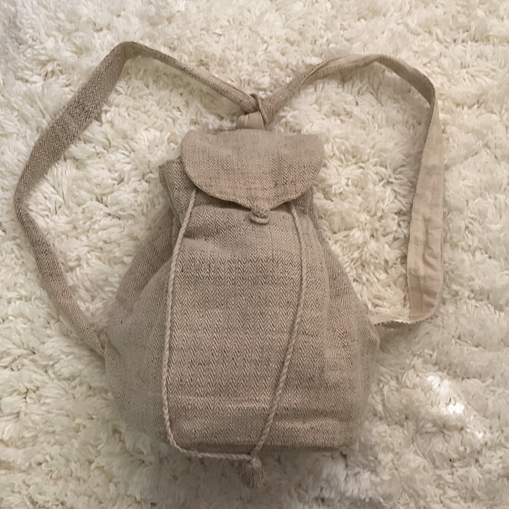 VINTAGE Cream Woven Backpack